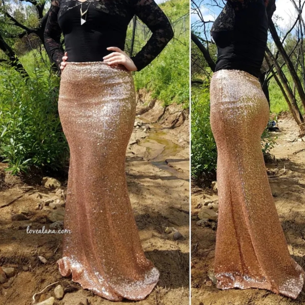 Rose Gold Sequin Maxi